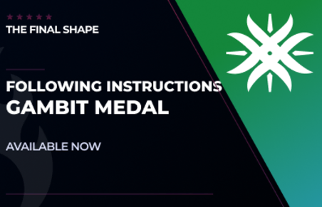 Following Instructions Gambit Medal in Destiny 2